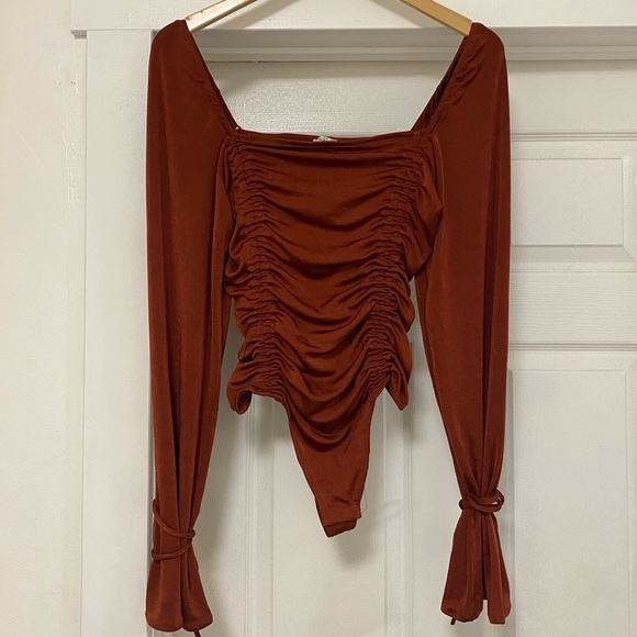 Free People Meant To Be Ruched Square Neck Bodysuit - Picture 3 of 8